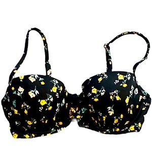 Shade & Shore Floral Print Tie Front Bikini Top